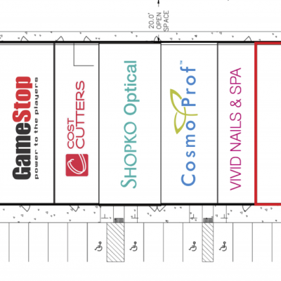 Marinette Commons plan - map of store locations