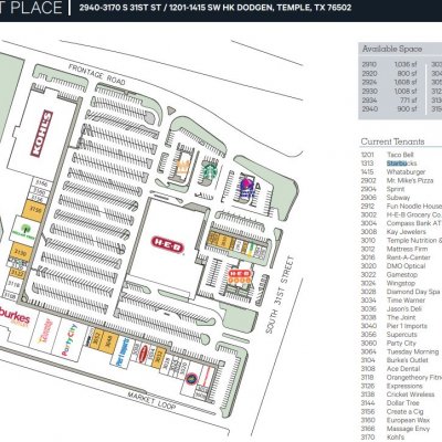 Market Place plan - map of store locations