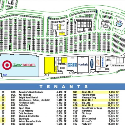 Market Place at Seminole Towne Center plan - map of store locations
