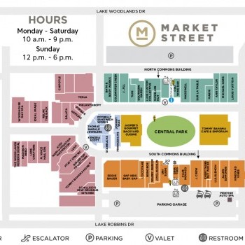 Market Street The Woodlands plan - map of store locations