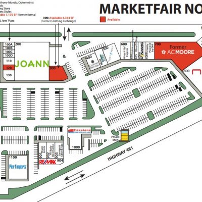 Marketfair North plan - map of store locations