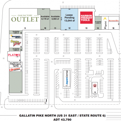 Marketplace at Rivergate plan - map of store locations