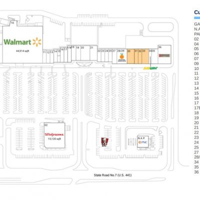 Marketplace at Wycliffe plan - map of store locations