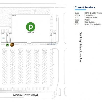 Martin Downs Town Center plan - map of store locations