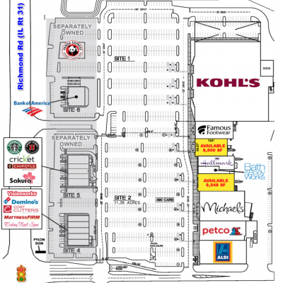 McHenry Towne Center plan - map of store locations