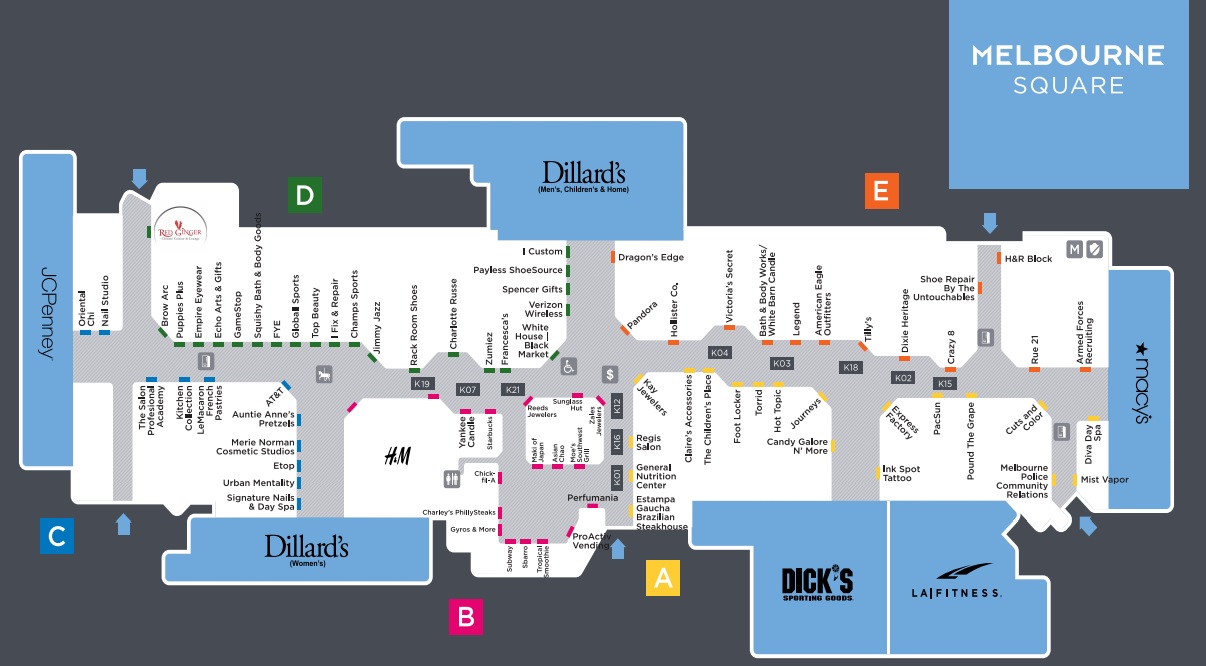 Melbourne Square Mall Map