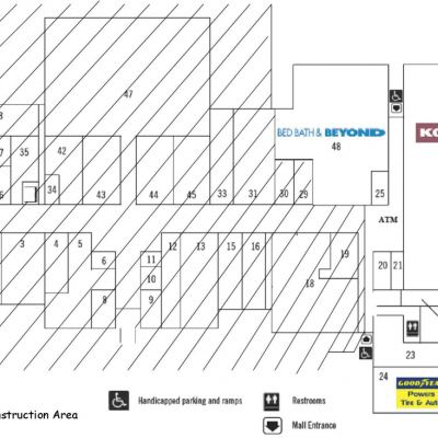 Memorial Mall Shopping Center plan - map of store locations