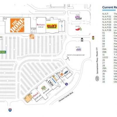 Memphis Commons plan - map of store locations