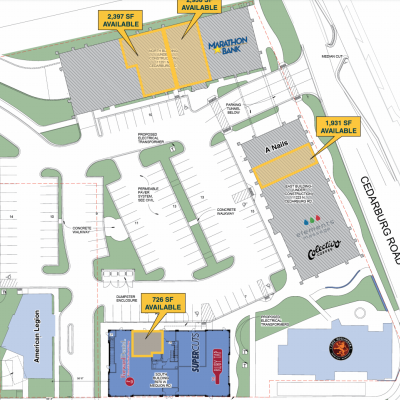 Mequon Town Center plan - map of store locations