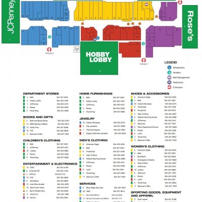 Mercer Mall plan - map of store locations