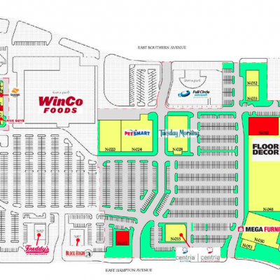 Mesa Pavilions North plan - map of store locations