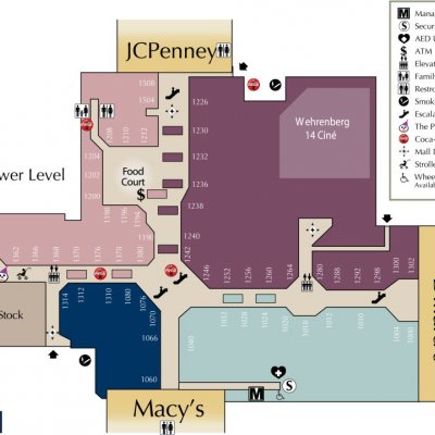 Mid Rivers Mall plan - map of store locations