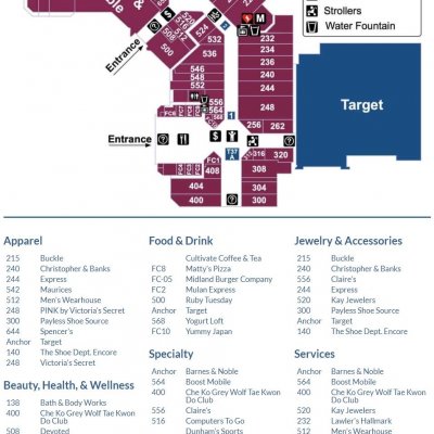 Midland Mall plan - map of store locations