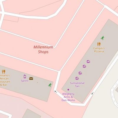 Millennium Shops plan - map of store locations