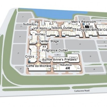 Miromar Outlets plan - map of store locations