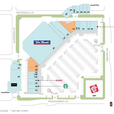 Mockingbird Commons plan - map of store locations