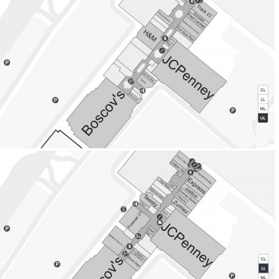 Monmouth Mall plan - map of store locations