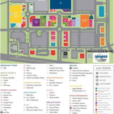 Mount Pleasant Towne Centre plan - map of store locations