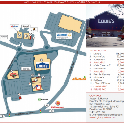 Mountain Valley Mall plan - map of store locations