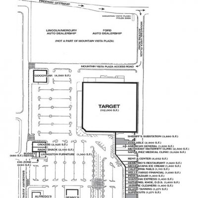 Mountain Vista Plaza plan - map of store locations