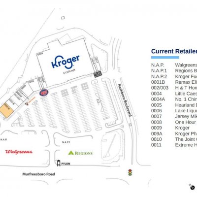 Nashboro Village plan - map of store locations