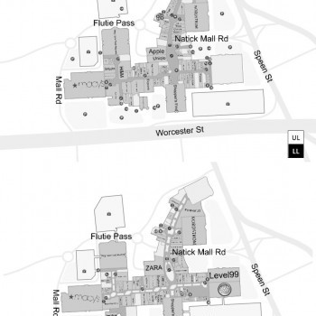 Natick Mall plan - map of store locations