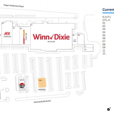 Normandy Square plan - map of store locations