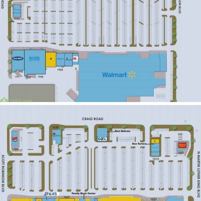 North Mesa Plaza plan - map of store locations
