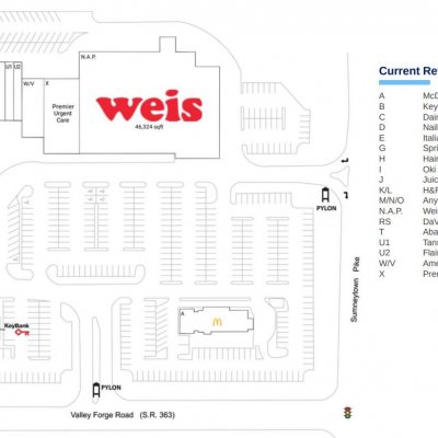 North Penn Market Place plan - map of store locations