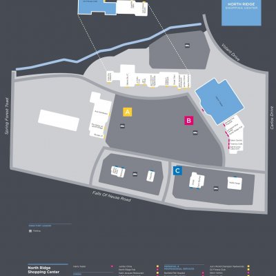 North Ridge Shopping Center plan - map of store locations