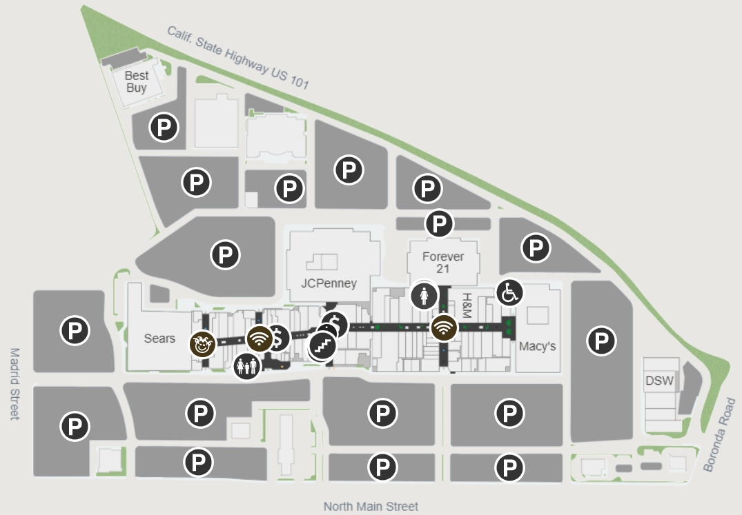 Northridge Mall (128 stores) - shopping in Salinas, California CA 93906 