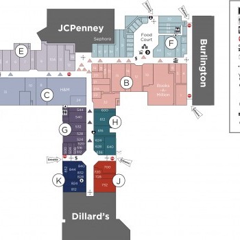 Northwoods Mall plan - map of store locations
