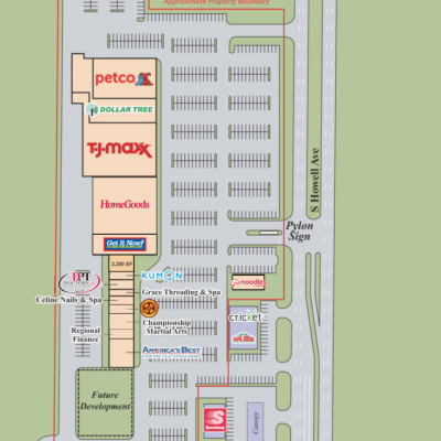 Oak Creek Centre plan - map of store locations