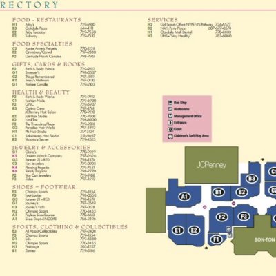 Oakdale Mall plan - map of store locations