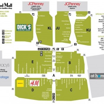Oakland Mall plan - map of store locations