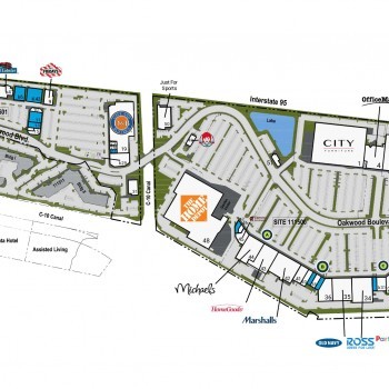 Oakwood Plaza (North and South) plan - map of store locations