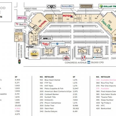 Oakwood Square plan - map of store locations