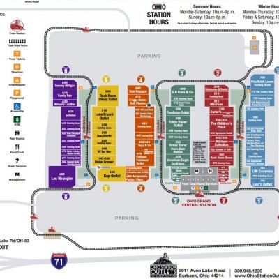 Ohio Station Outlets plan - map of store locations