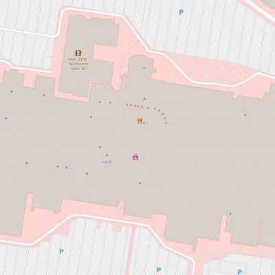 Ontario Mills plan - map of store locations