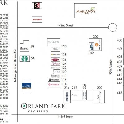 Orland Park Crossing plan - map of store locations