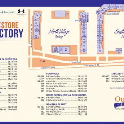 Outlets at Hillsboro plan - map of store locations