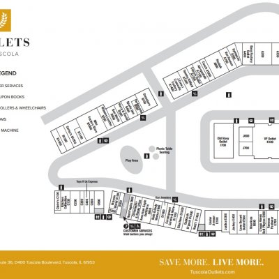 Outlets at Tuscola plan - map of store locations