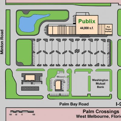 Palm Crossings plan - map of store locations