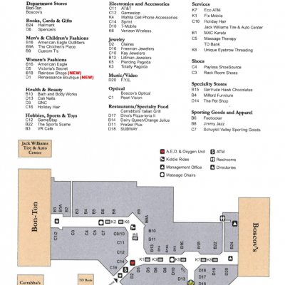 Palmer Park Mall plan - map of store locations