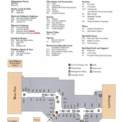 Palmer Park Mall plan - map of store locations
