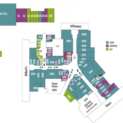 Panama City Mall plan - map of store locations