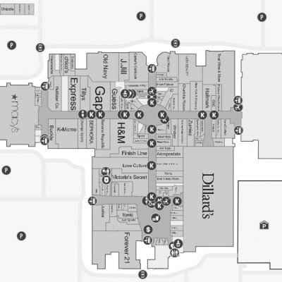 Park Place Mall plan - map of store locations