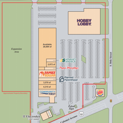 Park Plaza plan - map of store locations