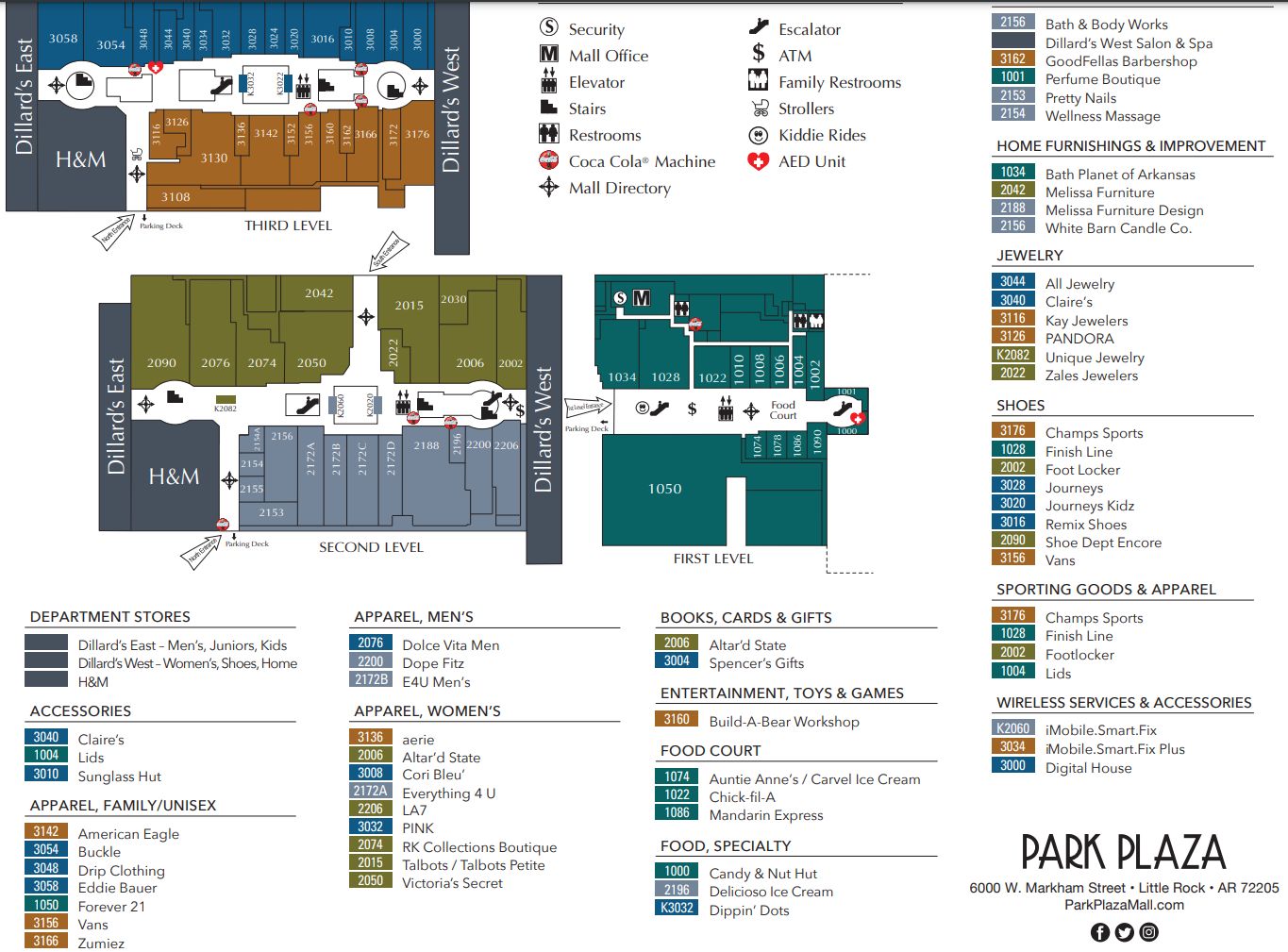 Park Plaza Mall 73 stores shopping in Little Rock Arkansas AR