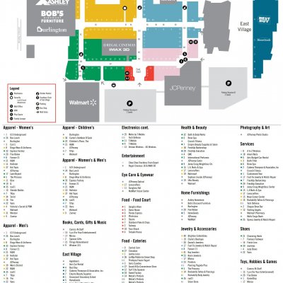 Parkway Plaza plan - map of store locations